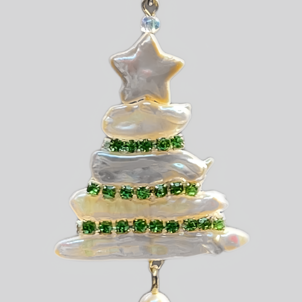 Natural Pearl Christmas Tree Necklace